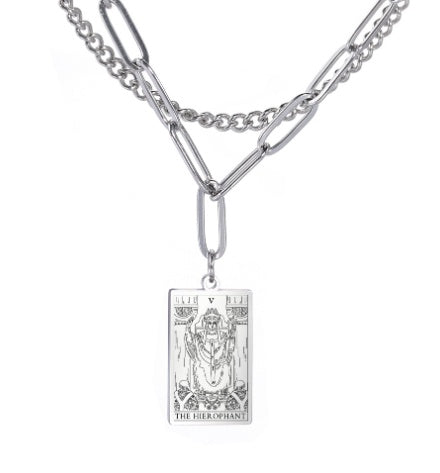 Retro Twelve Constellation Tarot Necklace
