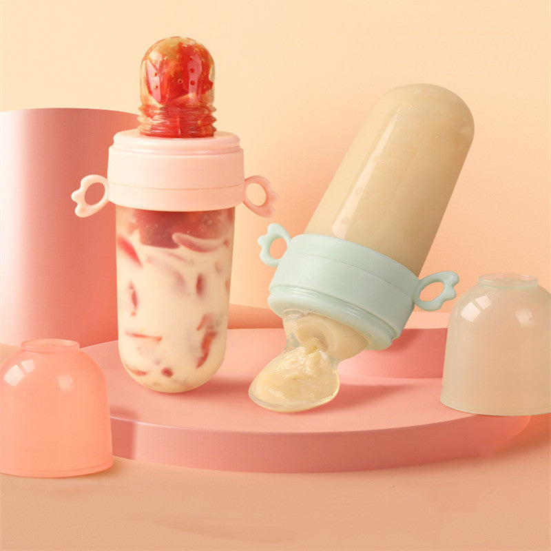Baby Silicone Rice Cereal Feeding Bottle With Spoon