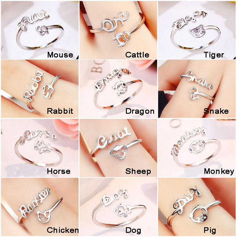 Women's Twelve Constellation Zodiac Ring
