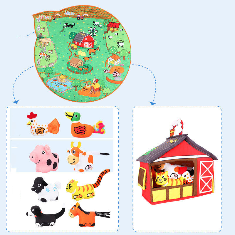Baby Play Blanket with Early Education Animal Toys