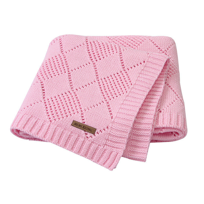Solid Color Knitted Baby Blanket Soft Baby Quilt