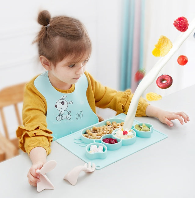 Baby Silicone Suction Bowl Cartoon Feeding Dish