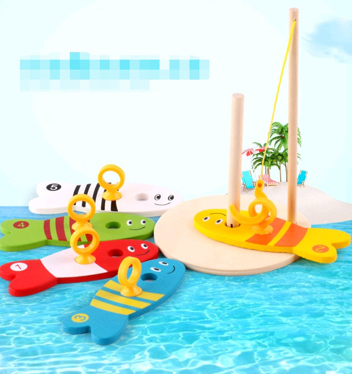Children's Creative Wooden Fishing Toy for Early Education