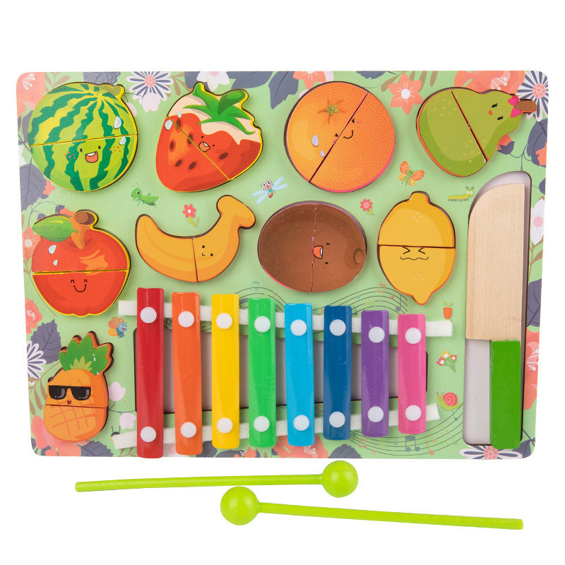 Baby Busy Board Wooden Fruit Games Toys