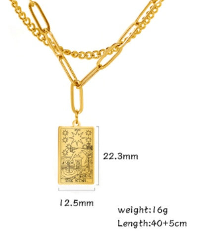 Retro Twelve Constellation Tarot Necklace