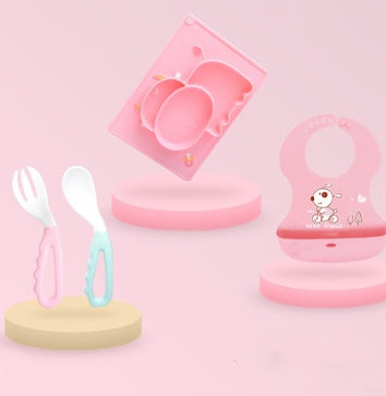 Baby Silicone Suction Bowl Cartoon Feeding Dish