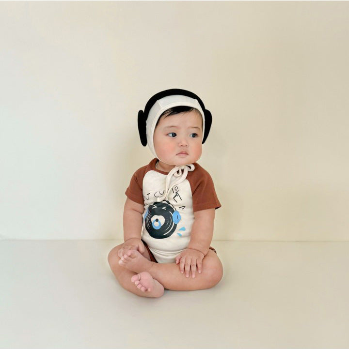 Ins Little DJ Print Modeling Romper Baby Rompers