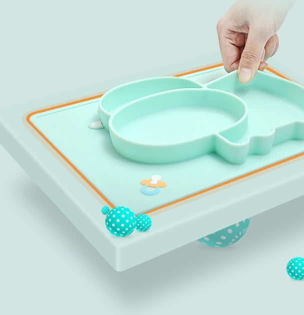 Baby Silicone Suction Bowl Cartoon Feeding Dish