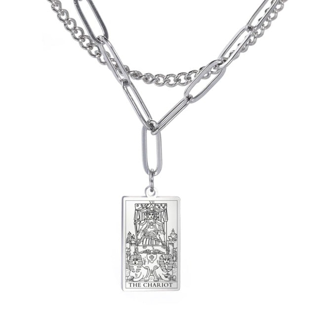 Retro Twelve Constellation Tarot Necklace