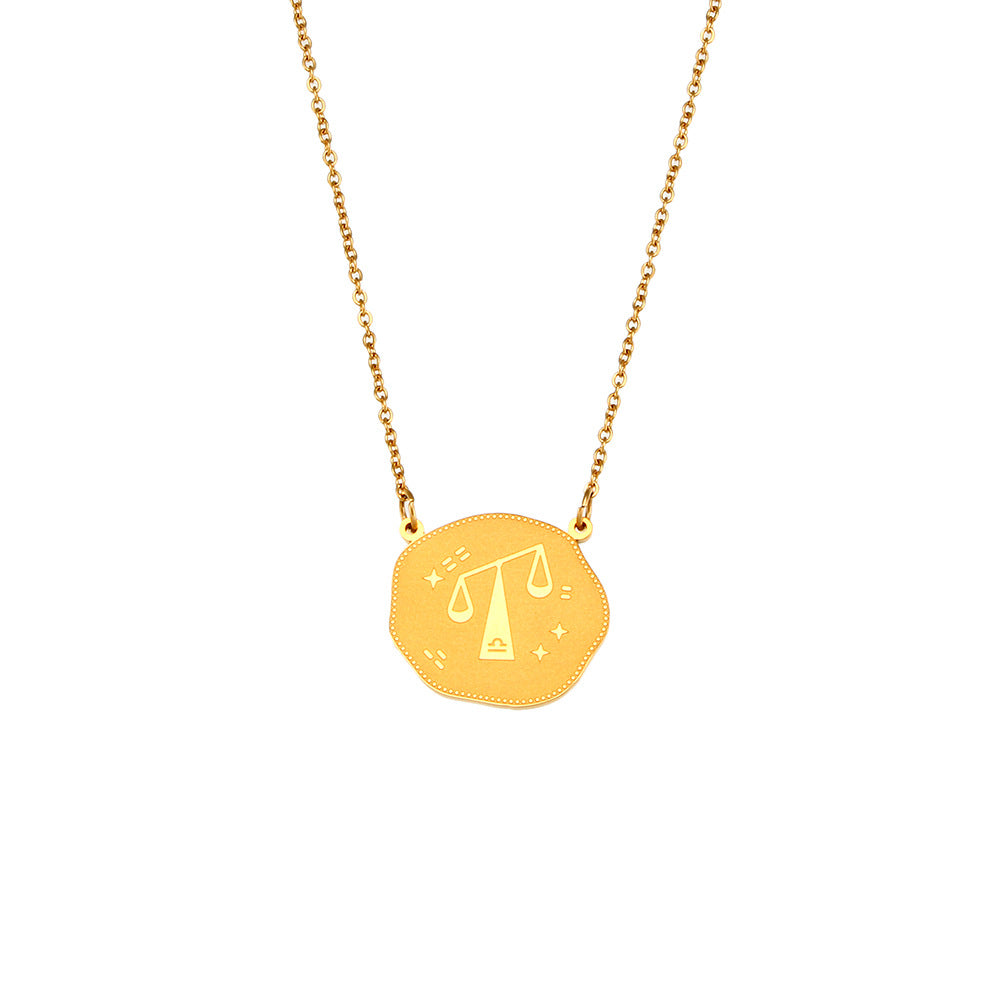 Fashion Simple Zodiac Sign Necklace Women's