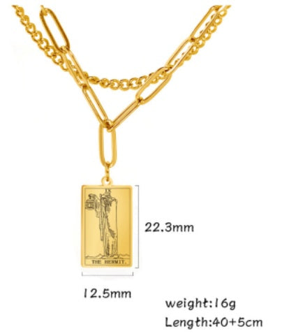Retro Twelve Constellation Tarot Necklace