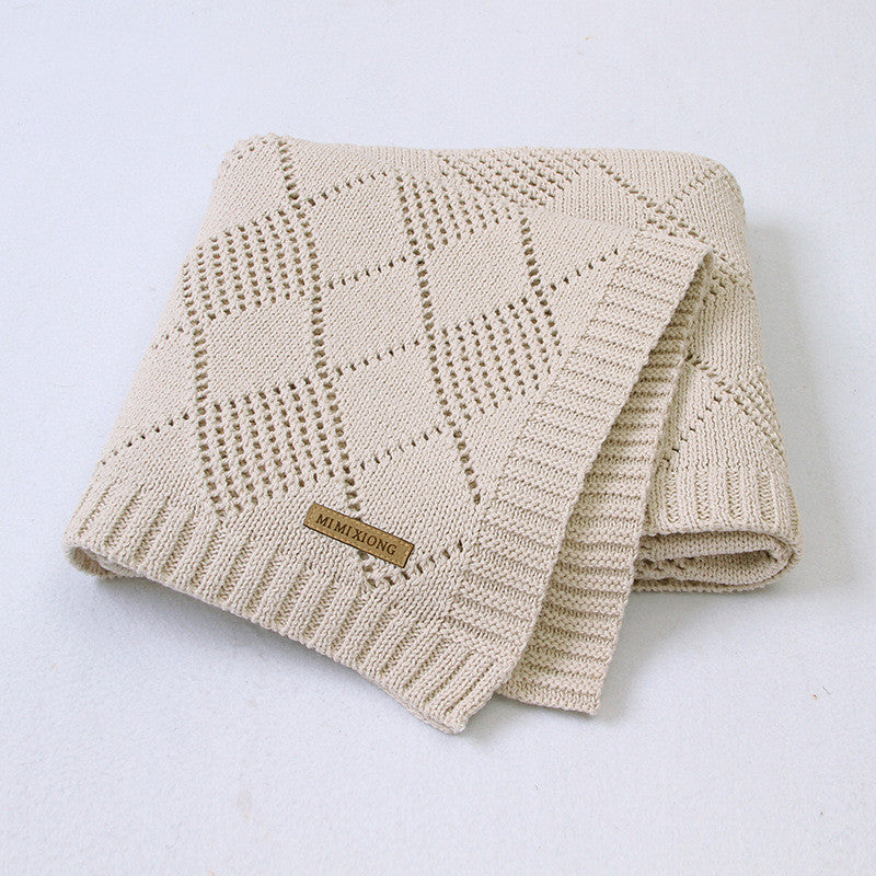 Solid Color Knitted Baby Blanket Soft Baby Quilt