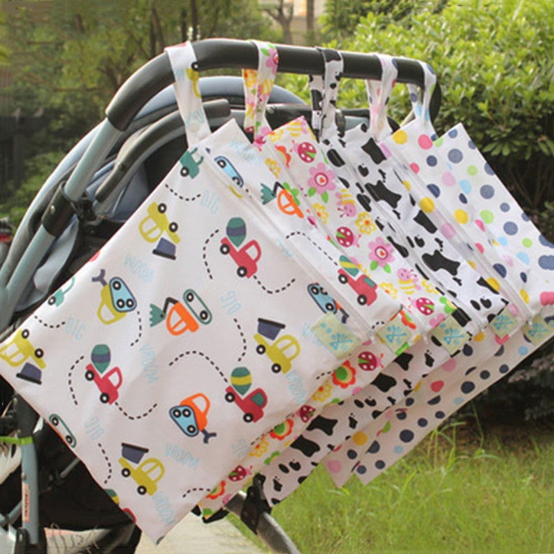 Single-Layer Waterproof Baby Diaper Bag With Zipper