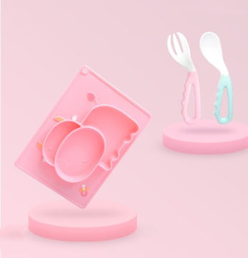 Baby Silicone Suction Bowl Cartoon Feeding Dish