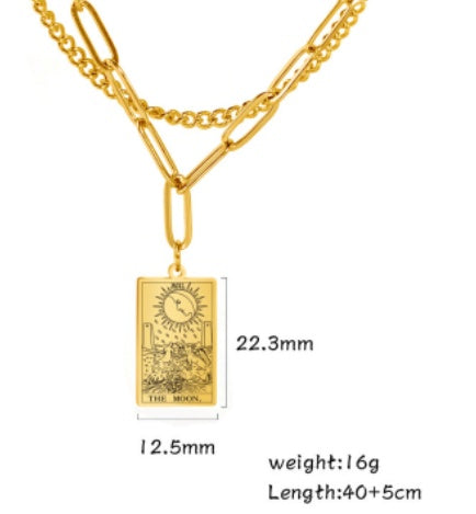 Retro Twelve Constellation Tarot Necklace