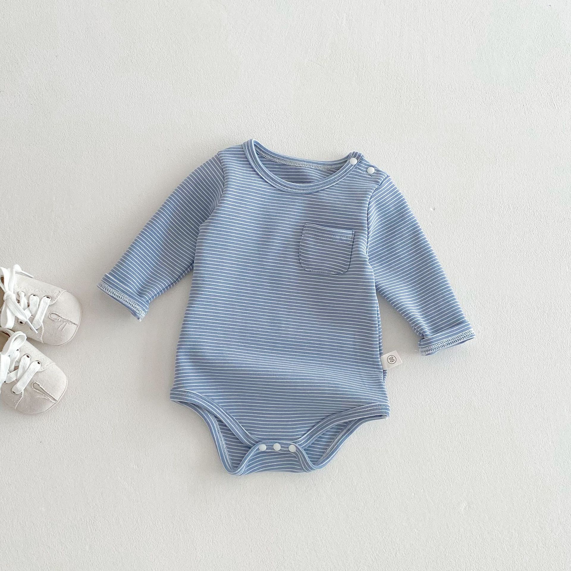 Baby Striped Triangle Long Sleeve Romper