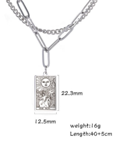 Retro Twelve Constellation Tarot Necklace