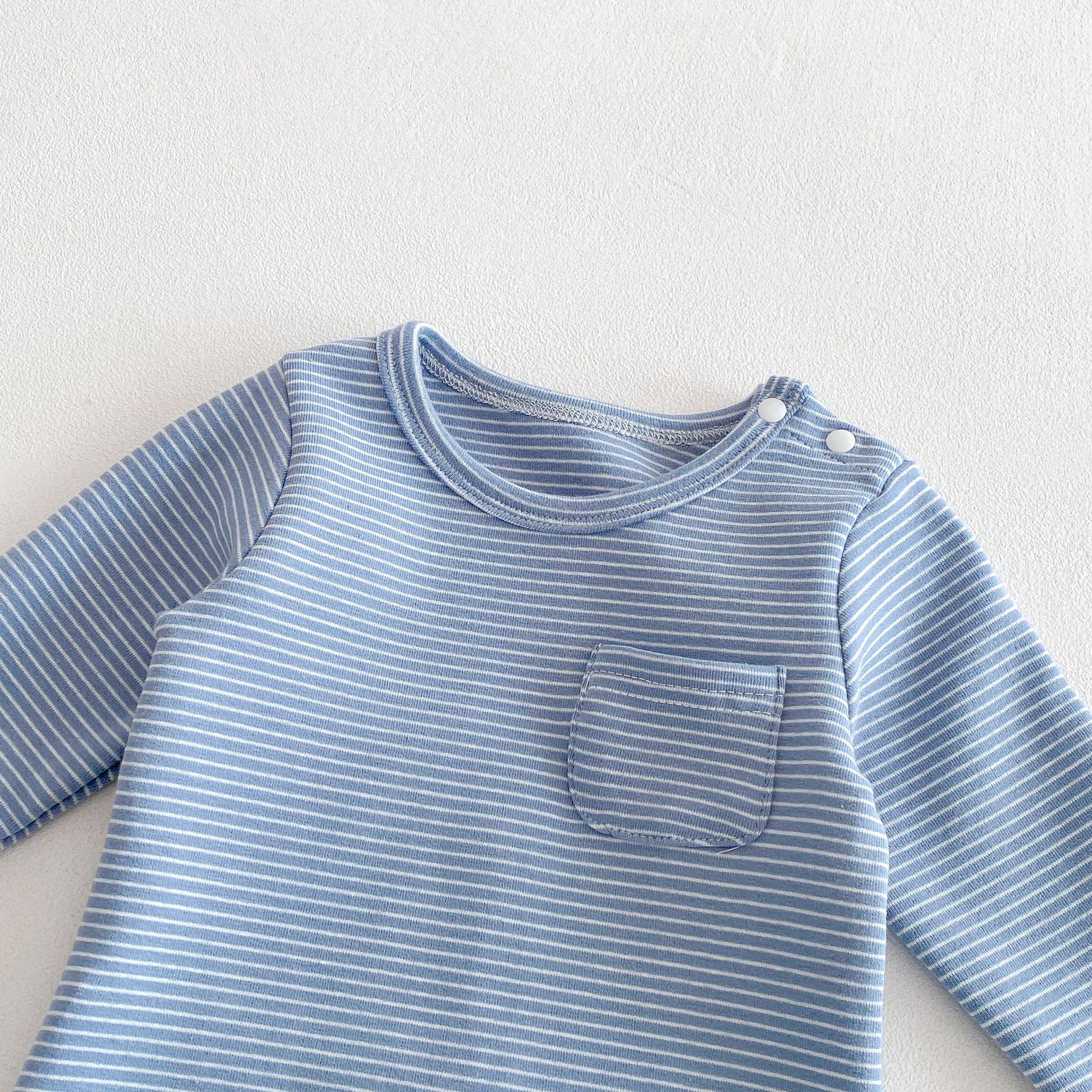 Baby Striped Triangle Long Sleeve Romper