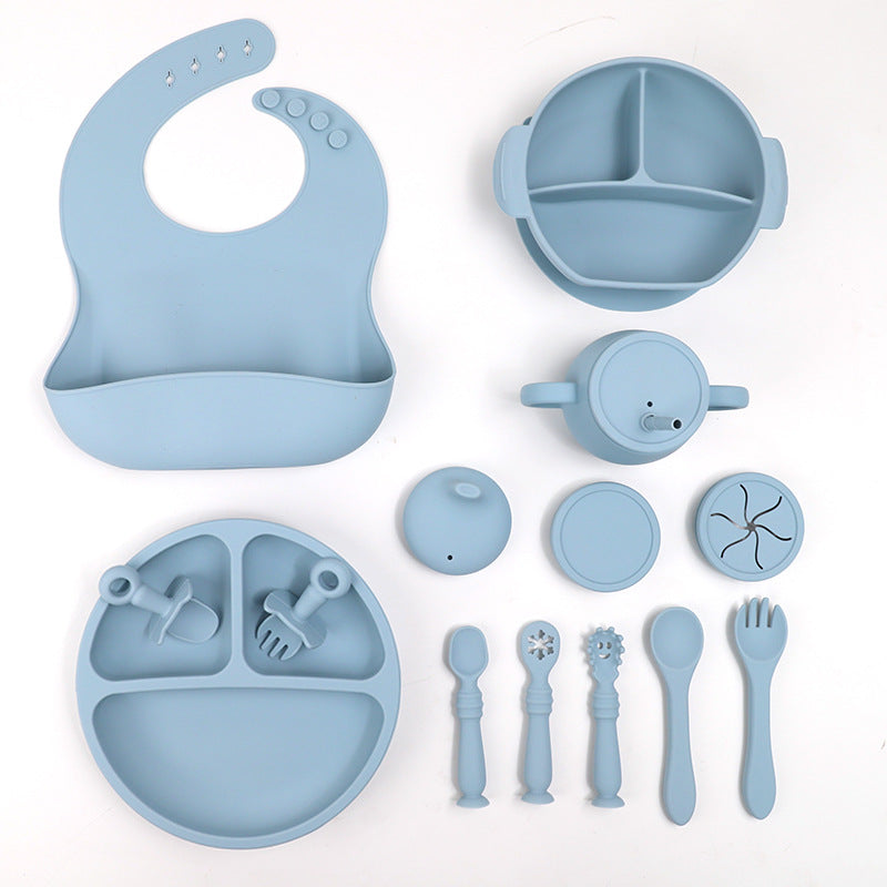 Children's Silicone Feeding Set 15-Piece With Bib