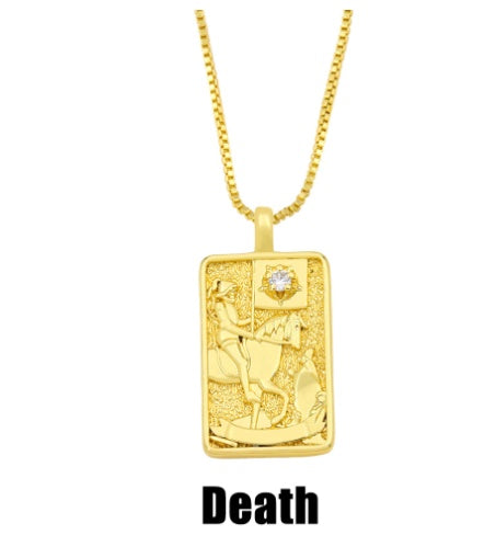 Retro Twelve Constellation Tarot Necklace