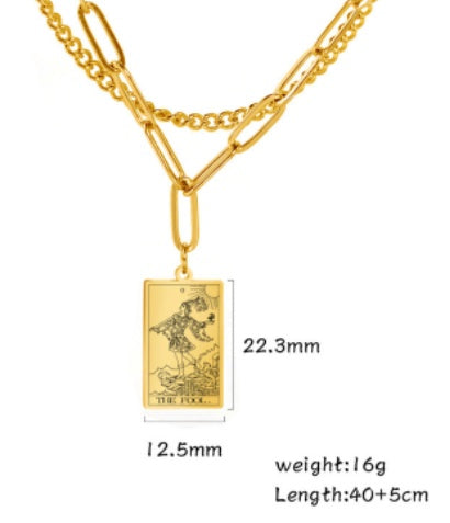 Retro Twelve Constellation Tarot Necklace