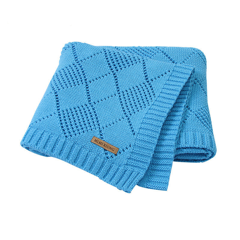 Solid Color Knitted Baby Blanket Soft Baby Quilt