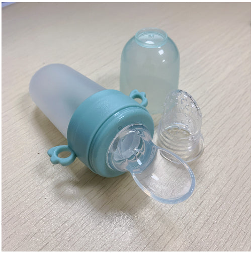 Baby Silicone Rice Cereal Feeding Bottle With Spoon