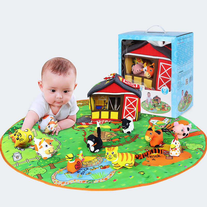 Baby Play Blanket with Early Education Animal Toys