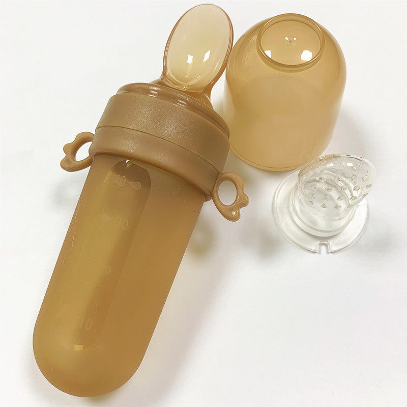 Baby Silicone Rice Cereal Feeding Bottle With Spoon