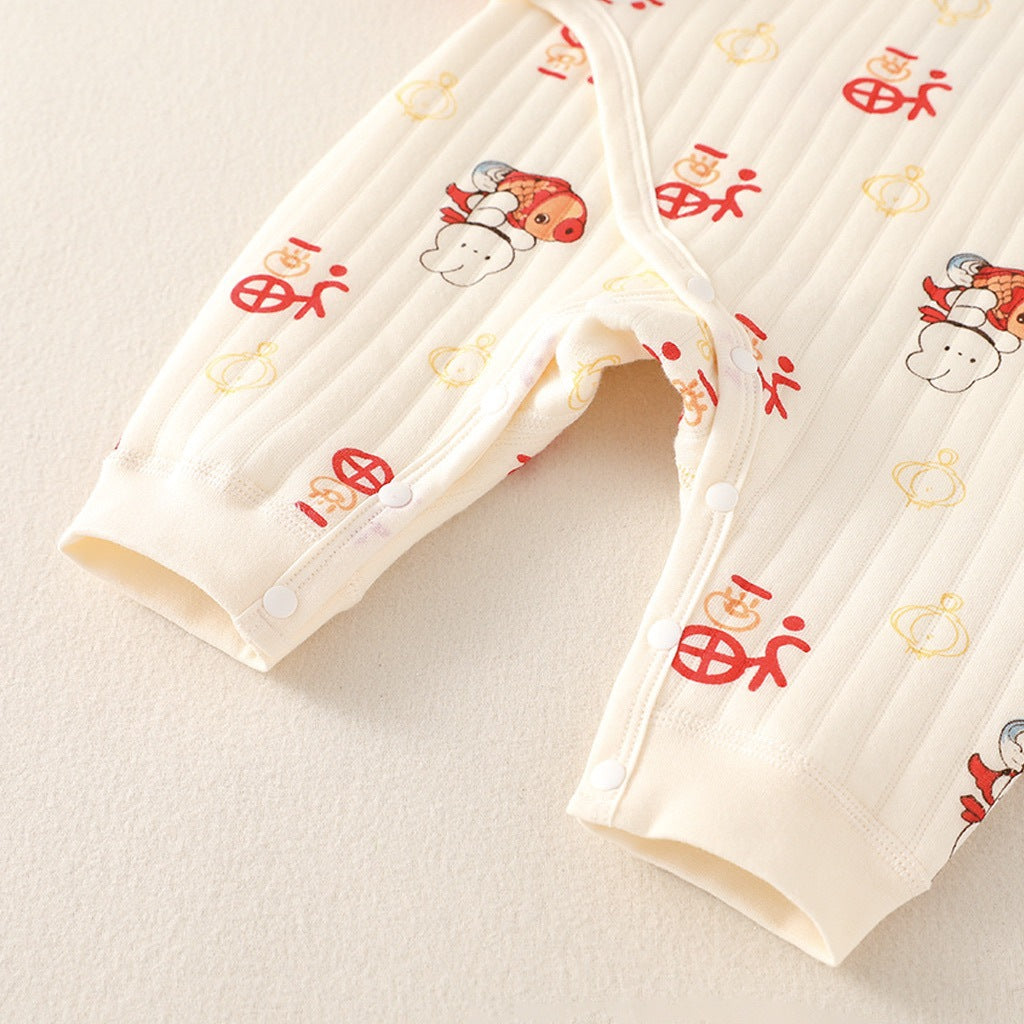 Warm Quilted Newborn Baby Jumpsuit