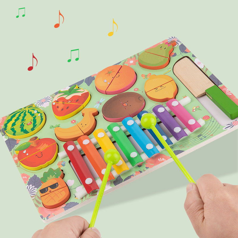 Baby Busy Board Wooden Fruit Games Toys