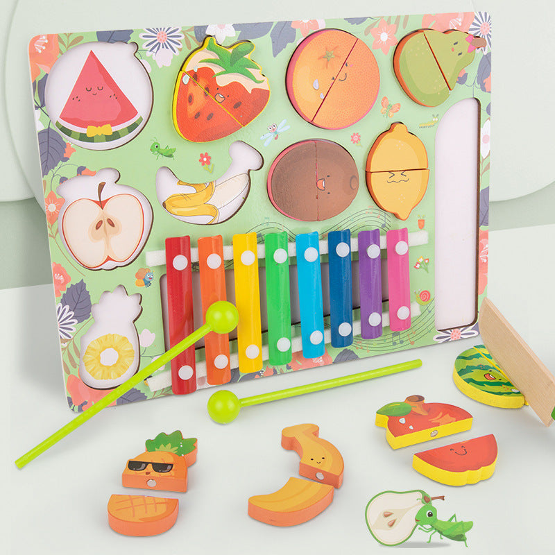 Baby Busy Board Wooden Fruit Games Toys