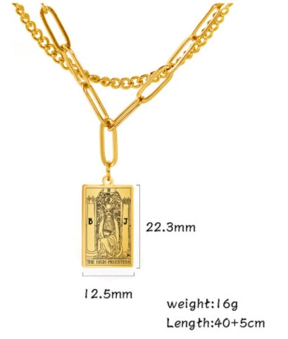 Retro Twelve Constellation Tarot Necklace