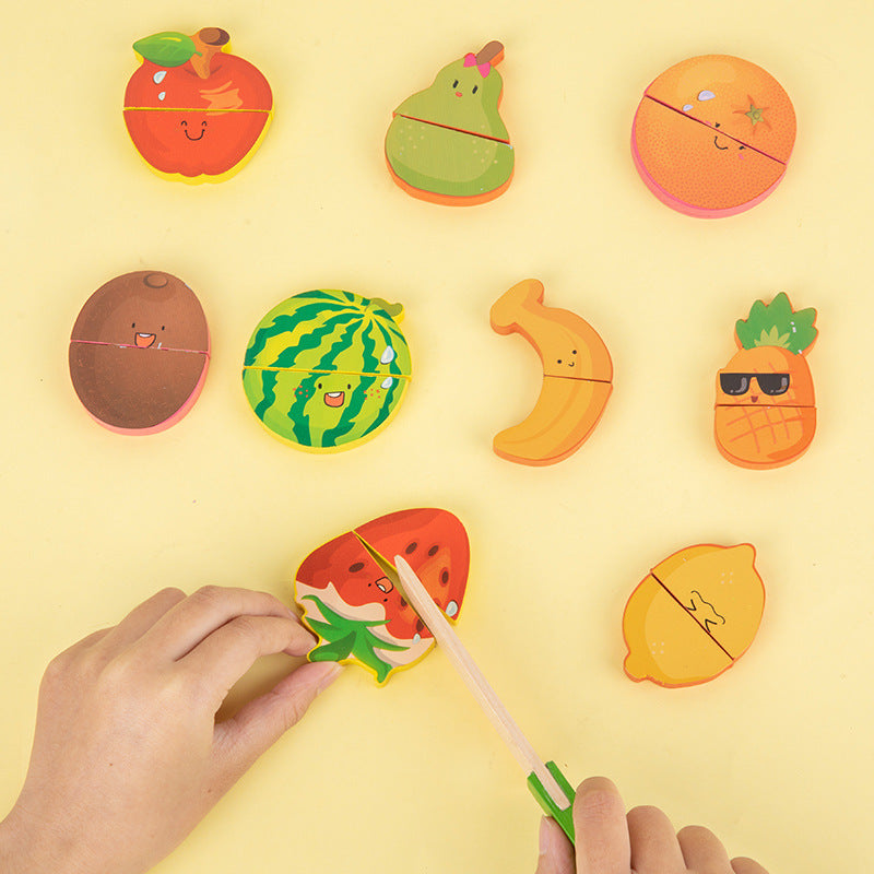 Baby Busy Board Wooden Fruit Games Toys