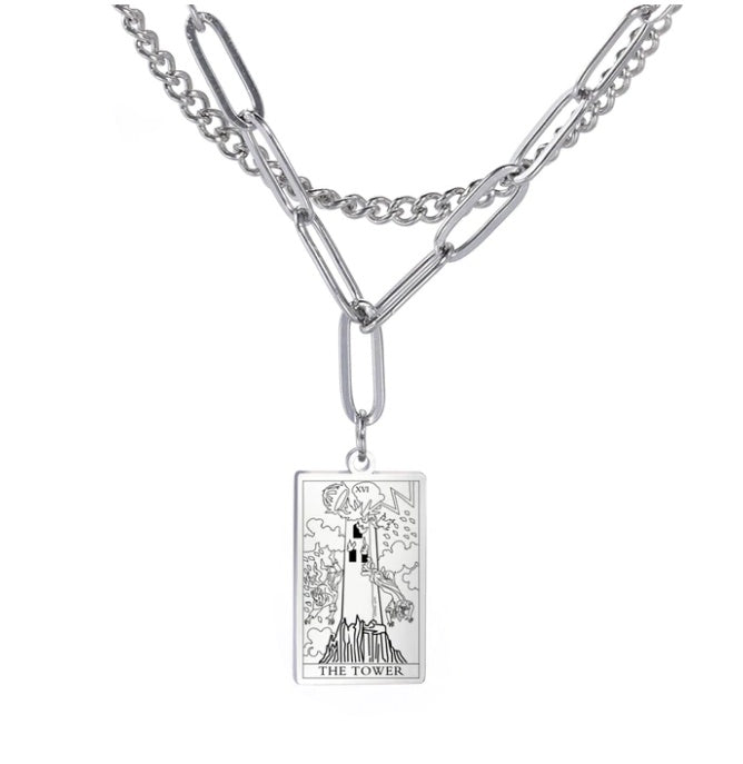 Retro Twelve Constellation Tarot Necklace