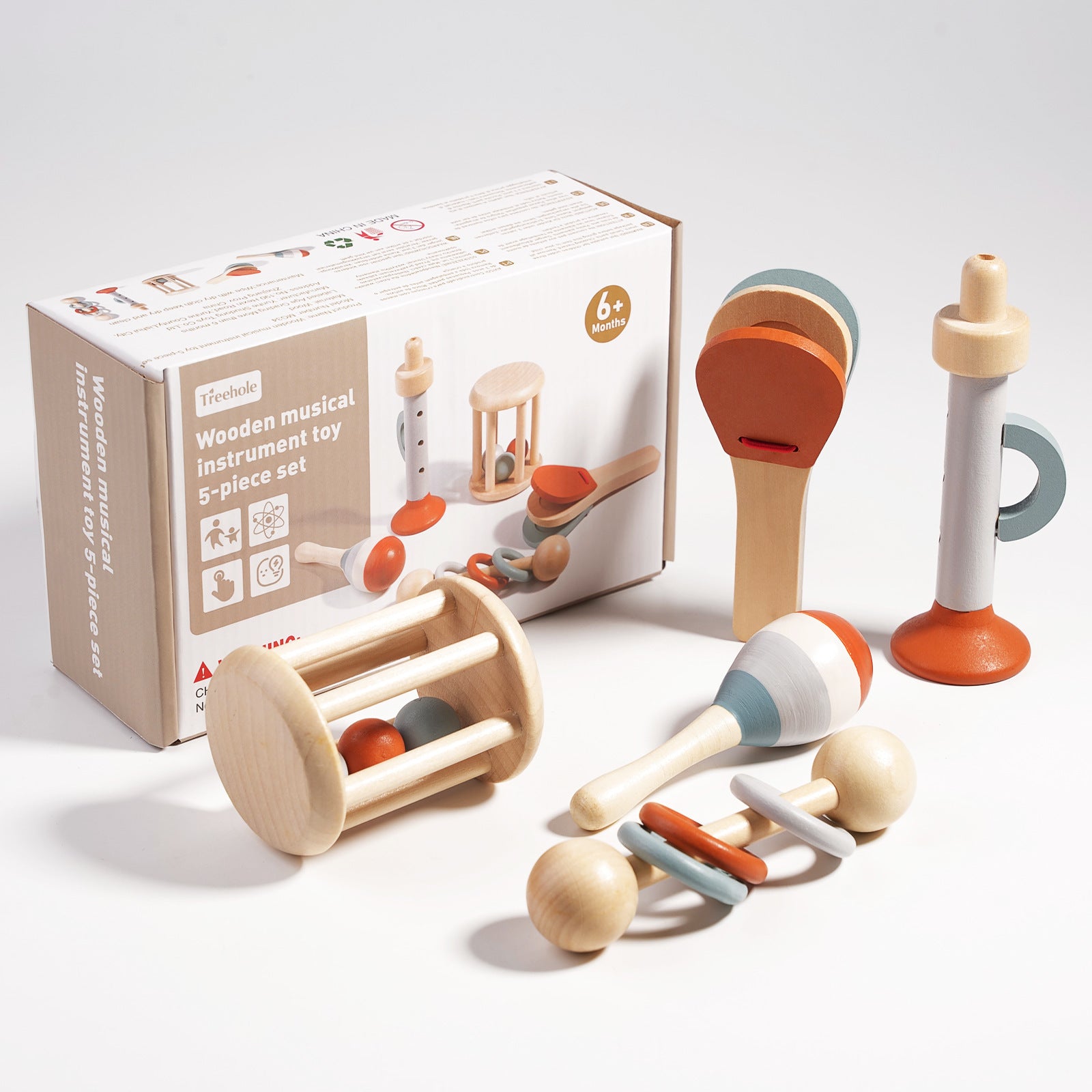 Baby Rattle Early Education Wooden Toys