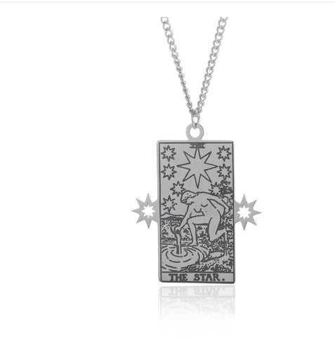 Retro Twelve Constellation Tarot Necklace
