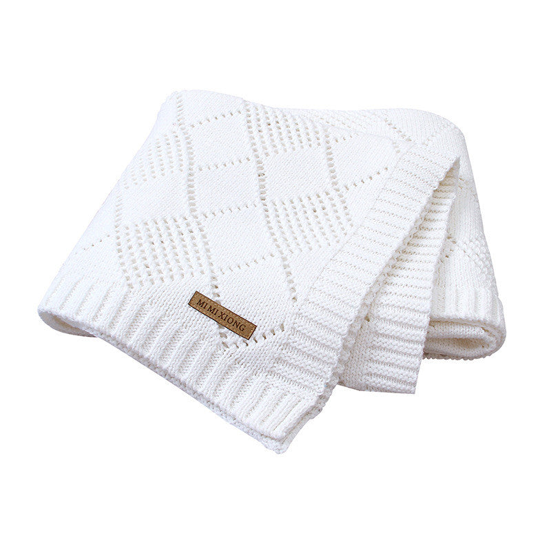 Solid Color Knitted Baby Blanket Soft Baby Quilt
