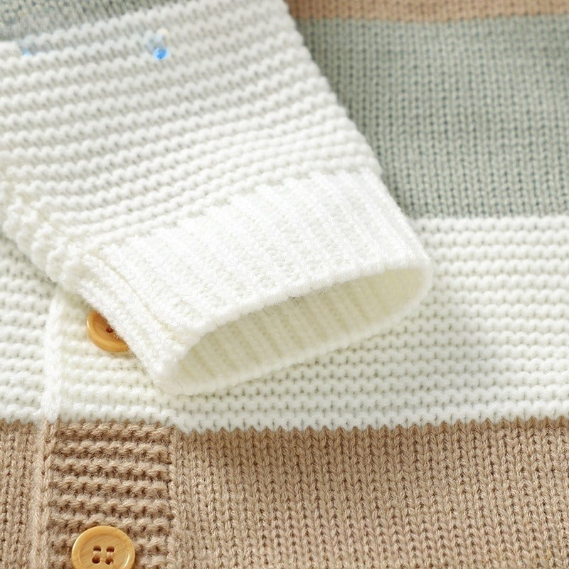 Baby Knitted Striped One-Piece Romper