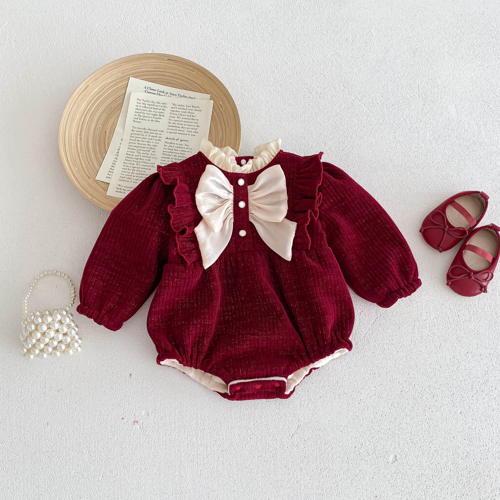 Baby Fleece-Lined Girl Romper