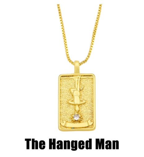 Retro Twelve Constellation Tarot Necklace