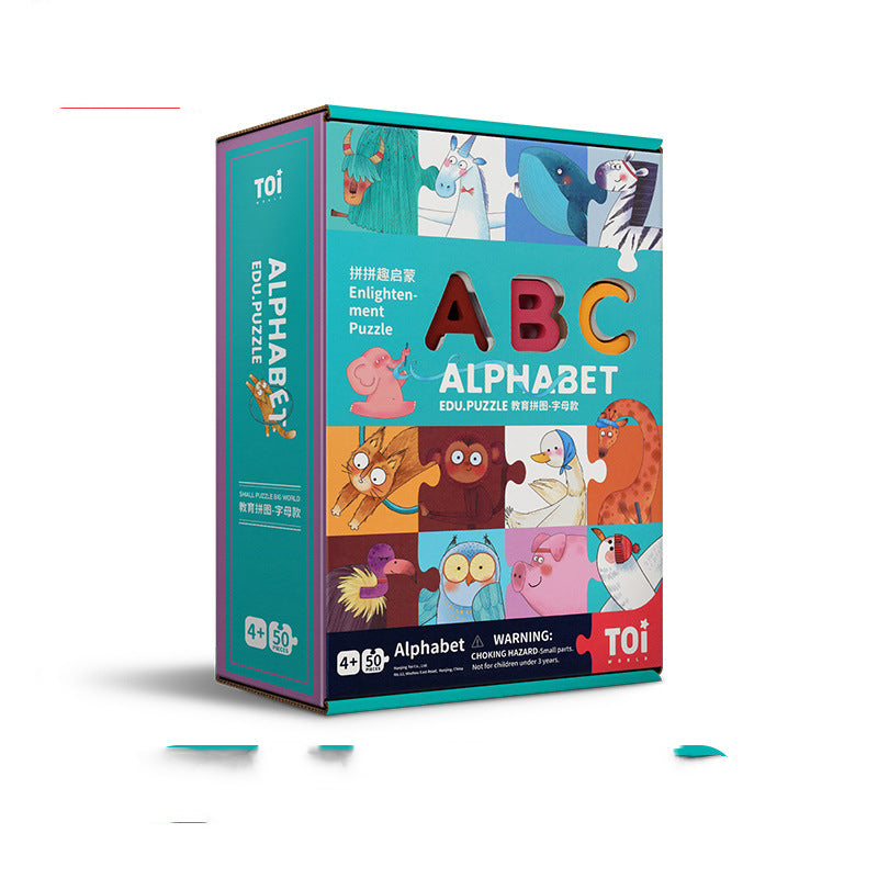 Wooden Numbers and Letters Puzzle Educational Toy