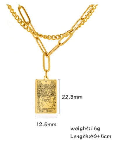 Retro Twelve Constellation Tarot Necklace