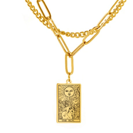 Retro Twelve Constellation Tarot Necklace