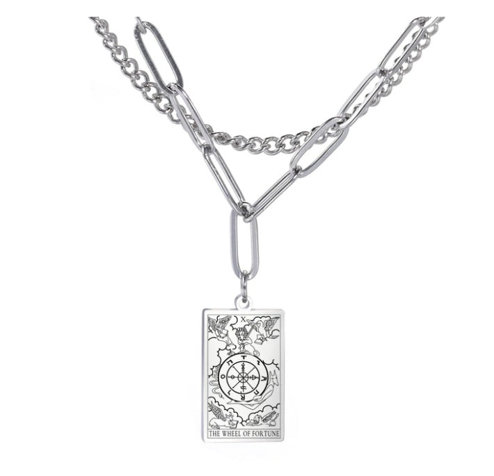 Retro Twelve Constellation Tarot Necklace