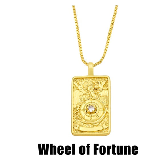 Retro Twelve Constellation Tarot Necklace