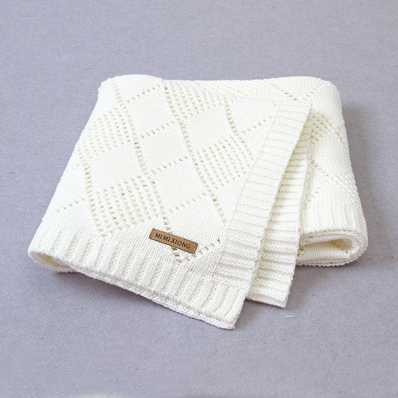 Solid Color Knitted Baby Blanket Soft Baby Quilt
