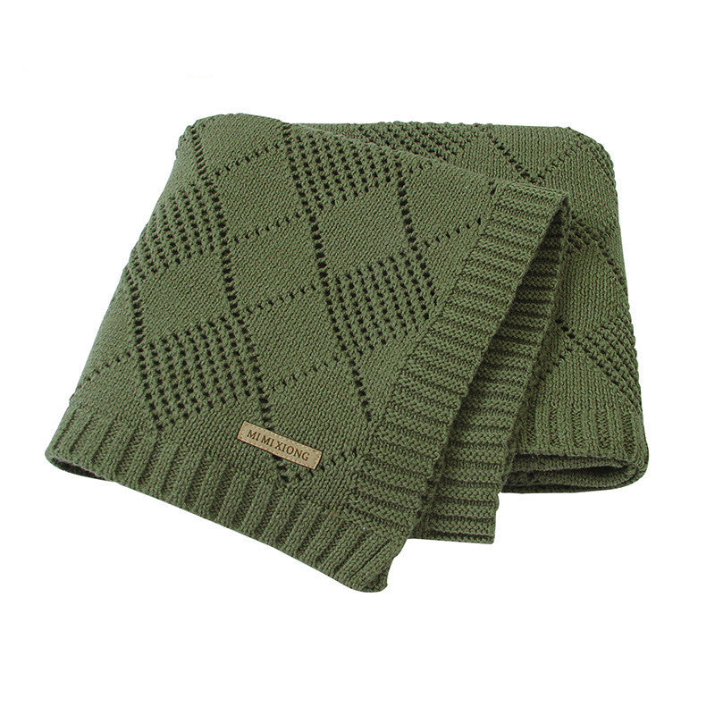 Solid Color Knitted Baby Blanket Soft Baby Quilt