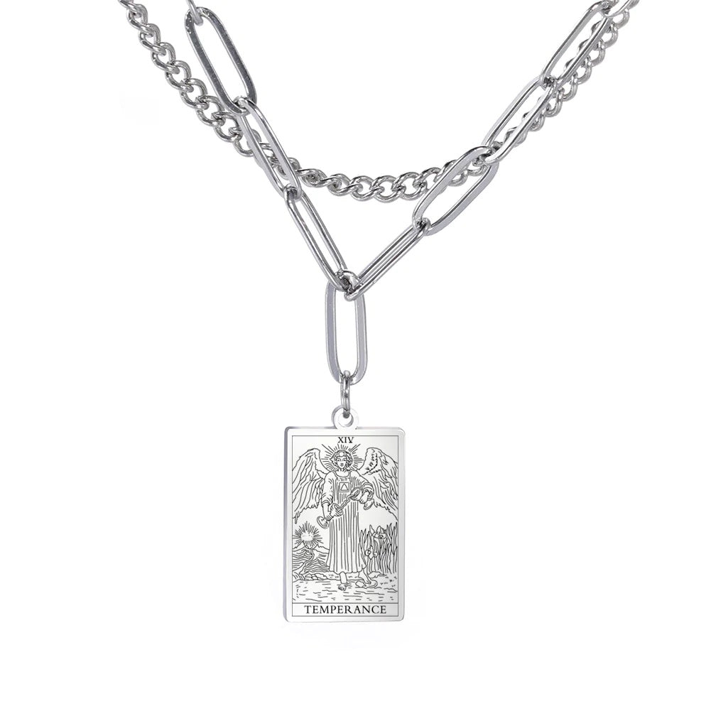 Retro Twelve Constellation Tarot Necklace