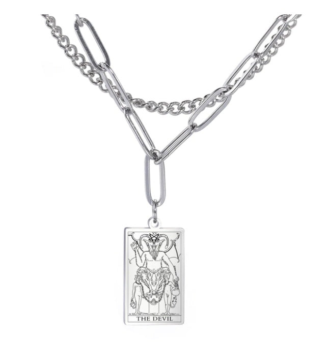 Retro Twelve Constellation Tarot Necklace